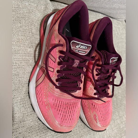 ASICS Women's Pink and Burgundy Athletic Shoes - Picture 2 of 6